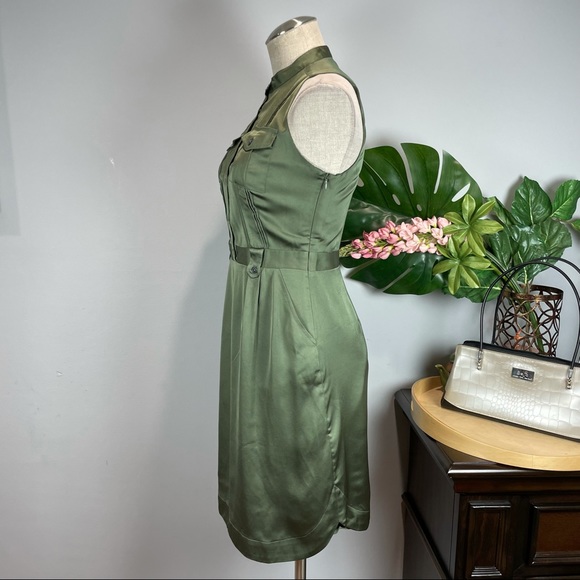 Banana Republic green olive cargo dress 0P Petite - Picture 4 of 12